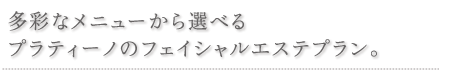 多彩なメニューから選べるプラン